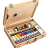 Масляные краски Van Gogh Oil Colour Box набор 10 цветов, кисти, связующие и палитра в кейсе купить в художественном магазине Альберт Мольберт с доставкой по РФ и СНГ
