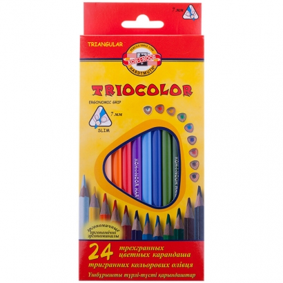 Карандаши цветные Koh-I-Noor "TrioColor" набор 24 цвета