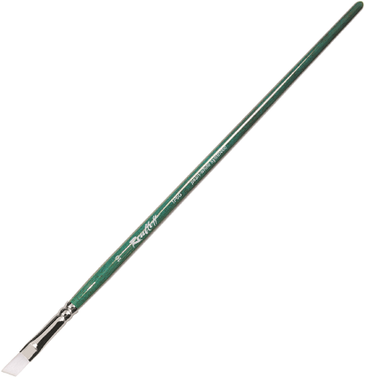 Кисть Roubloff синтетика №10 жемчужная плоская скошенная для масла и акрила с длинной ручкой