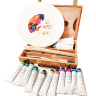 Набор масляных красок "Студия" 17 цветов в деревянном ящике, мастихин, кисти, холст купить в художественном магазине Альберт Мольберт