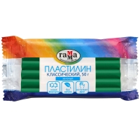 Пластилин Гамма "Классический" для лепки поштучно зеленый 50г