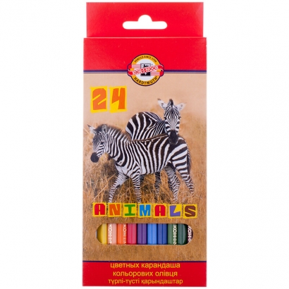 Карандаши цветные Koh-I-Noor "Животные" набор 24 цвета