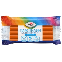 Пластилин Гамма "Классический" для лепки поштучно оранжевый 50г