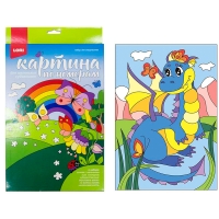 Картина по номерам Lori "Озорной дракончик" A4, с акриловыми красками, картон, европодвес