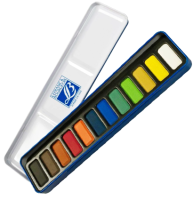 Набор акварельных красок LeFranc&Bourgeois 12 цветов в кюветах в металлическом пенале