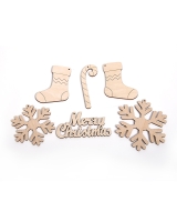 Набор заготовок для декорирования Merry Christmas 9-11 см
