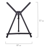 Мольберт настольный алюминиевый складной 37х57х40 см в чехле, холст до 52 см, BRAUBERG ART