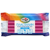 Пластилин Гамма "Классический" для лепки поштучно розовый 50г