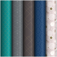 Упаковочная бумага глянц. 70*100см, ArtSpace "Паттерн", 90г/м2, ассорти 5 дизайнов