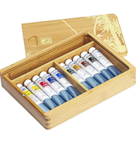 Набор акриловых красок Fine LeFranc&Bourgeois 10 цветов в тубах 20 мл в бамбуковой шкатулке