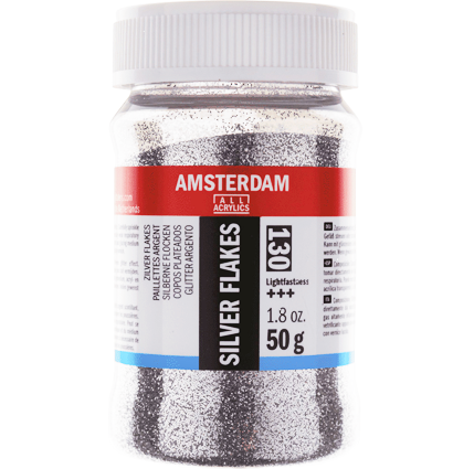 Глиттер Amsterdam Multi-Glitter Flakes 130 серебрянные блестки 50 г