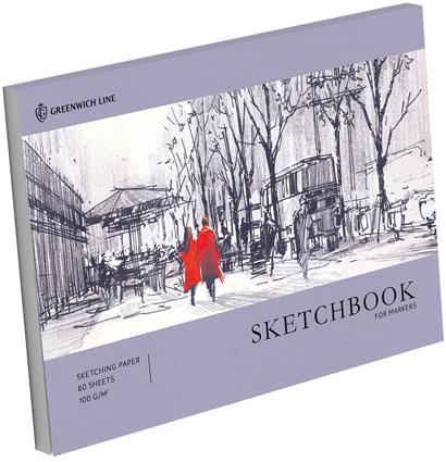 Скетчбук для маркеров Greenwich Line "Прогулка" A4 склейка 60 листов 100 гм