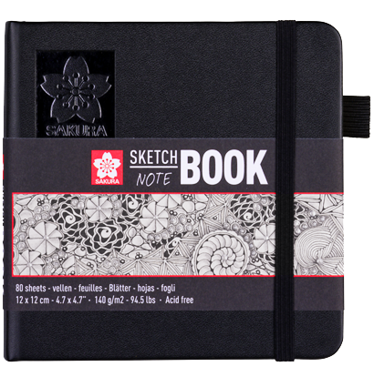 Скетчбук Sakura Sketch&Note с белой бумагой 12х12 см / 80 листов / 140 гм
