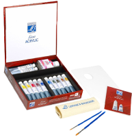 Набор акриловых красок Fine Artist LeFranc&Bourgeois 10 цветов в тубах 20 мл с кистями