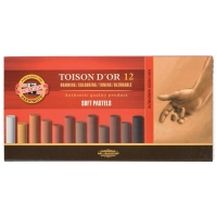 Пастель художественная Koh-I-Noor "Toison D'or Soft 8592 Brown line" набор 12 цветов