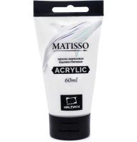 Акриловая краска глянцевая Matisso Малевичъ 044 белила титановые в тубе 60 мл