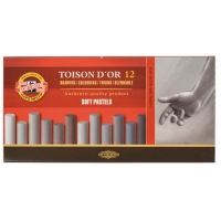 Пастель художественная Koh-I-Noor "Toison D'or Soft 8592 Grey line" набор 12 цветов
