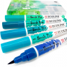Акварельные маркеры Ecoline Brush Pen в наборе 5 Green/Blue (сине-зеленые) купить для акварельного скетчинга в магазине маркеров АльбертМольберт  с доставкой по РФ
