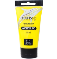 Акриловая краска глянцевая Matisso Малевичъ 021 лимонная в тубе 60 мл