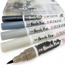 Акварельные маркеры Ecoline Brush Pen в наборе 5 Grey (серые) купить для акварельного скетчинга в магазине маркеров АльбертМольберт с доставкой по РФ и СНГ