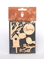 Набор заготовок для декорирования Spring 1 фанера Timberlicious 10х14 см