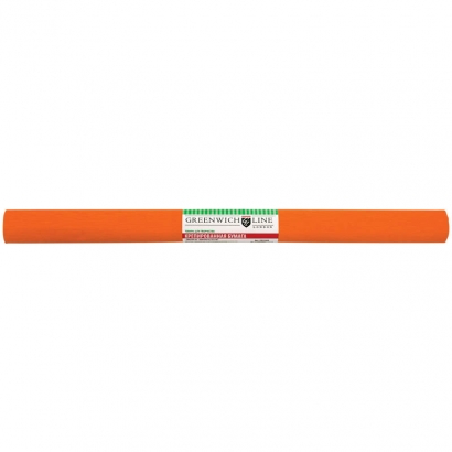 Бумага крепированная Greenwich Line, 50*250см, 32г/м2, оранжевая, в рулоне