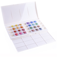 Акварель ЗХК "Санкт-Петербург" художественная 24 цвета в кюветах пластиковый кейс