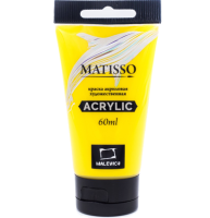 Акриловая краска глянцевая Matisso Малевичъ 022 жёлтый светлый в тубе 60 мл