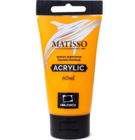 Акриловая краска глянцевая Matisso Малевичъ 024 жёлтый тёмный в тубе 60 мл
