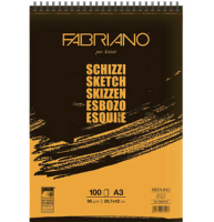 Альбом Fabriano Schizzi с мелкозернистой бумагой А3 / 100 листов / 90 гм
