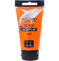 Акриловая краска глянцевая Matisso Малевичъ 026 оранжевый в тубе 60 мл