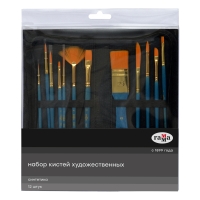 Набор художественных кистей 12 шт синтетика Гамма "Галерея" в пенале