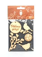 Набор заготовок для декорирования Spring 4 фанера Timberlicious 10х14 см