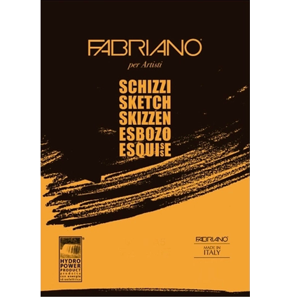 Альбом Fabriano Schizzi с мелкозернистой бумагой склейка А2 / 100 листов / 90 гм