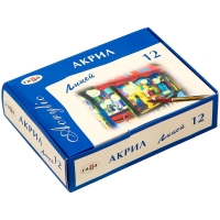 Набор акриловых красок Гамма "Лицей" 12 цветов в банках 20 мл