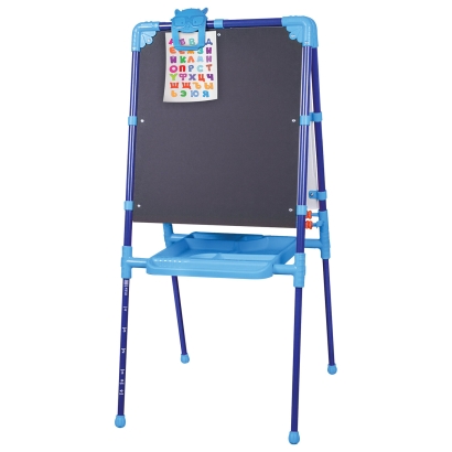 Мольберт растущий BRAUBERG "NIKA KIDS" для мела и магнитно-маркерный 53x46 см синий