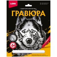 Гравюра с эффектом серебра Lori "Сибирский хаски", 23,5*17,5см