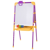 Мольберт растущий BRAUBERG "NIKA KIDS" для мела и магнитно-маркерный 53x46 см сиреневый