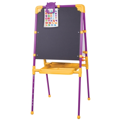 Мольберт растущий BRAUBERG "NIKA KIDS" для мела и магнитно-маркерный 53x46 см сиреневый