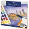 Акварельные краски Faber-Castell 48 цветов в кюветах в пластиковом кейсе с водной кистью