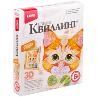 Квиллинг-панно Lori 3D "Рыжий котенок", с рамкой