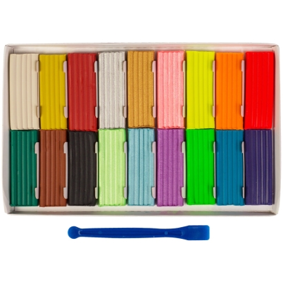 Пластилин Гамма "Оранжевое солнце" набор 18 цветов со стеком картонная упаковка