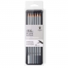 Набор чернографитовых карандашей Winsor Newton Studio Collection 6 штук (HB-8B) купить в художественном магазине Альберт Мольберт с доставкой по всему миру