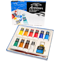 Набор масляных красок Artisan Winsor&Newton 10 цветов, кисти, разбавитель