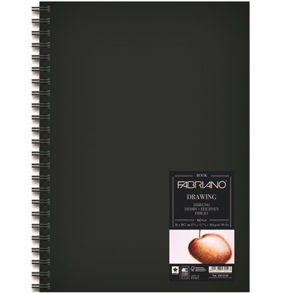 Скетчбук Fabriano Drawingbook черный на спирали А4 / 60 листов / 160 гм (портрет)
