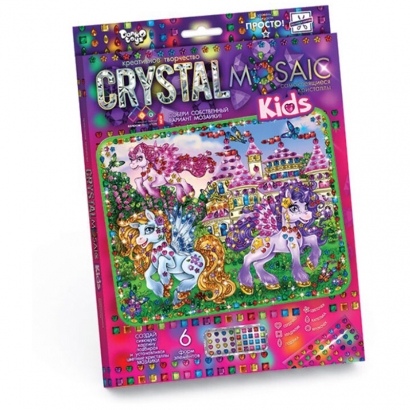 Алмазная мозаика Danko toys "Crystal Mosaic Kids. Пони 2", европодвес