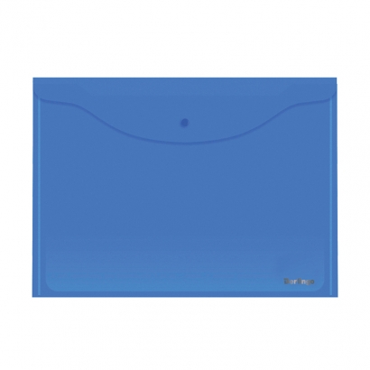 Папка-конверт на кнопке формата А3 Berlingo синяя пластик