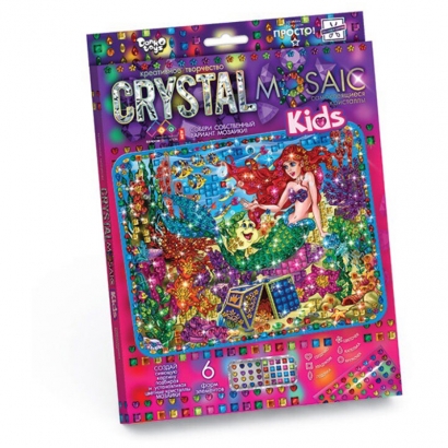Алмазная мозаика Danko toys "Crystal Mosaic Kids. Русалочка", европодвес