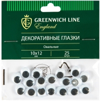 Материал декоративный Greenwich Line "Глазки", овальные, 10*12мм, 25шт.