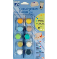 Набор красок по стеклу и керамике Glass&Tile 10 пастельных непрозрачных цветов по 4 мл 